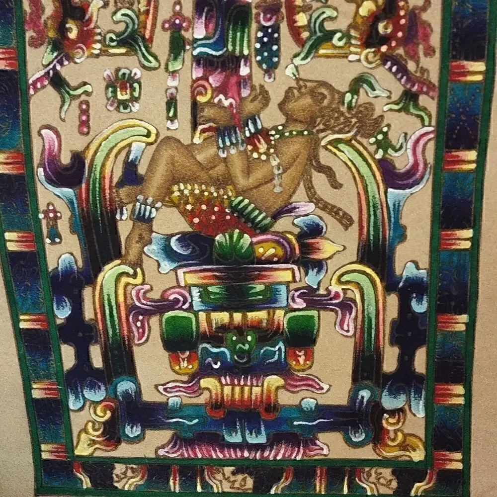 Mayan Pyrography Leather Painting